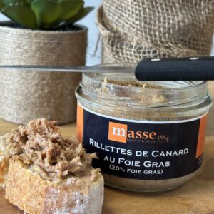 RILLETTE DE CANARD ET 20% DE FOIE GRAS EN BOCAL DE 190G
